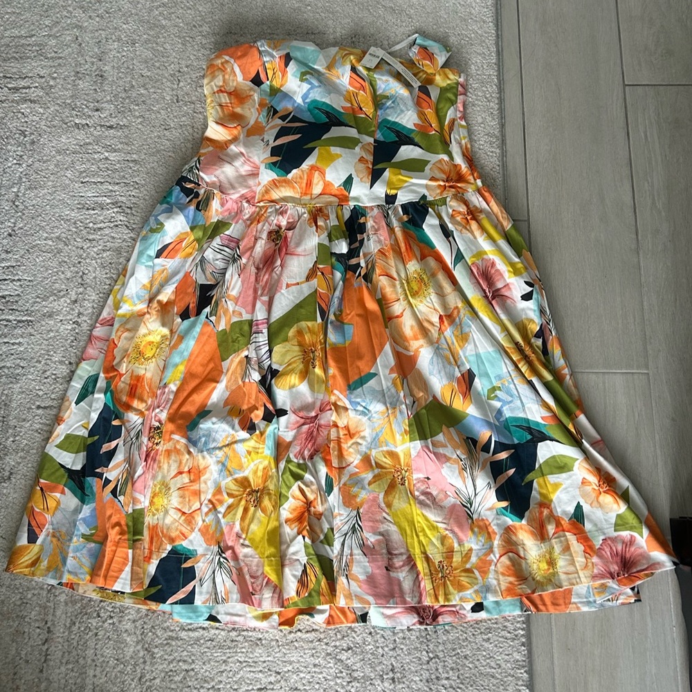 NWT!! Anthropologie Drop-Waist Floral Dress - Picture 5 of 9